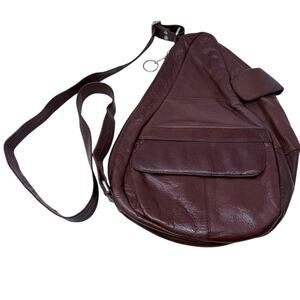 Paul & Taylor Brown Leather Kidney Shaped Backpack